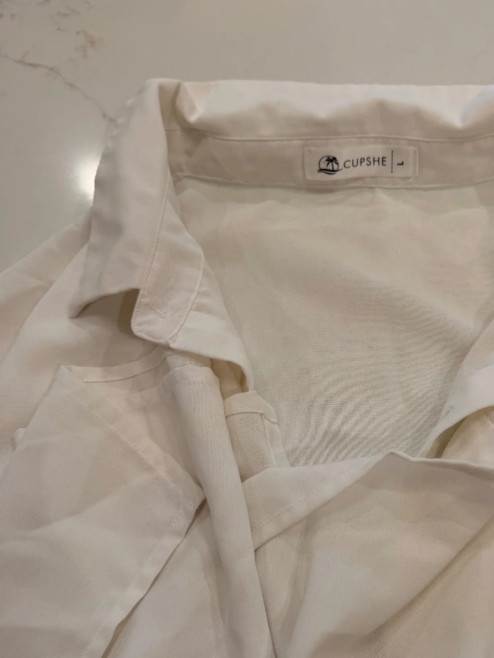 Cupshe White Sheer Cover Up Maxi Shirt Dress Size L